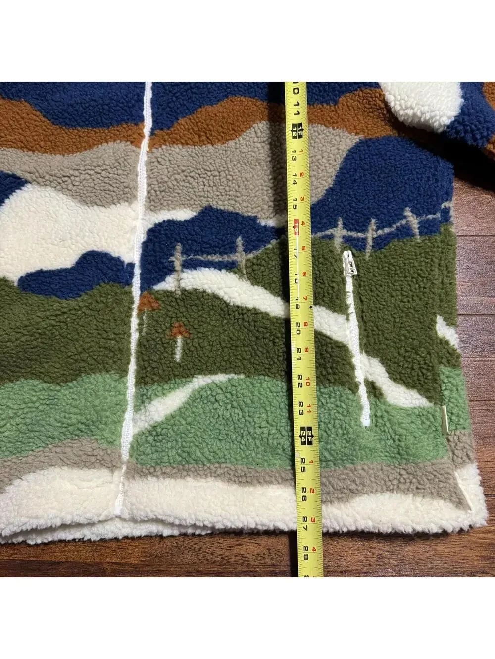 Urban Outfitters Mens Sherpa Jacket XL Multicolor Landscape Sweater Gorpcore Y2K